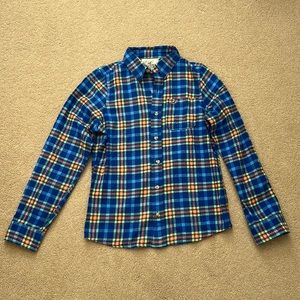 NWOT Hollister Mens Flannel Shirt Cotton Button Down Warm Thick Plaid Blue Sz M